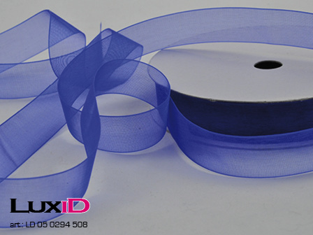 Organza woven edge Color 508 blue dark 15mm x 25m